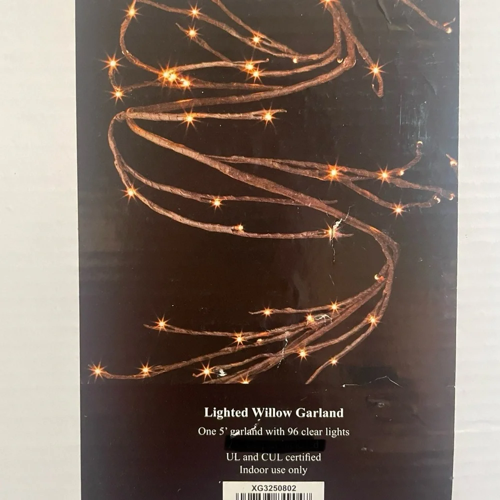 Willow Garland with Warm Lights, Brown lighted branches, Christmas Garland